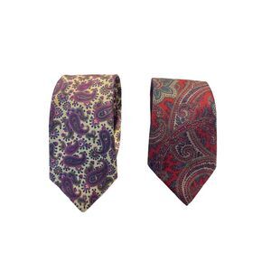 Vintage Lord R Colton Paisley Silk Ties - Elegant Purple and Red Patterns Z-18